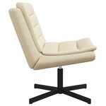 vidaXL Chaise pivotante Crème Tissu polyester  base en métal Moyenne