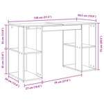 vidaXL Bureau en chêne noir Chêne noir MDF Moyen Bureau en chêne noir