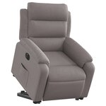vidaXL Fauteuil inclinable électrique taupe tissu