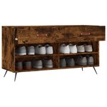 vidaXL Banc à chaussures chêne fumé 102x35x55 cm bois d'ingénierie