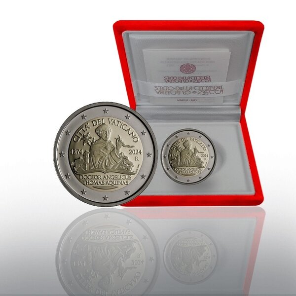 Pièce de monnaie 2 euro commémorative Vatican 2024 BE - Saint Thomas d'Aquin