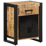 vidaXL Table de chevet 40x30x50 cm bois massif de manguier brut