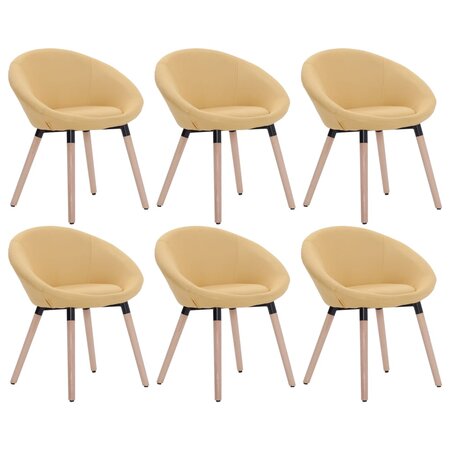 vidaXL Chaises à manger lot de 6 jaune tissu