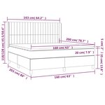 vidaXL Sommier à lattes de lit avec matelas Noir 160x200 cm Tissu
