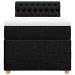 vidaXL Sommier à lattes de lit et matelas Noir 80x200 cm Tissu