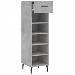 vidaXL Armoire à chaussures gris béton 30x35x105 cm bois d'ingénierie