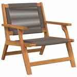 vidaXL Chaises de jardin avec table 3 Pièces Gris Bois d'acacia massif