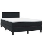 vidaXL Sommier à lattes de lit avec matelas noir 120x210 cm velours