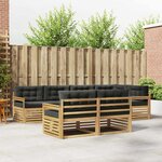 vidaXL Ensemble de canapés d'extérieur 7 Pièces Blanc et anthracite