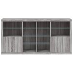 vidaXL Buffet avec lumières LED sonoma gris 202x37x100 cm