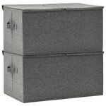 vidaXL Boîtes de rangement 2 Pièces Tissu 50x30x25 cm Anthracite