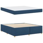 vidaXL Cadre de lit avec matelas Bleu 180 x 200 cm tissu