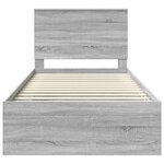 vidaXL Cadre de lit Gris Sonoma 100 x 200 cm Pin massif