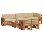 vidaXL Ensembles de canapés avec coussin 9 Pièces Naturel et Beige