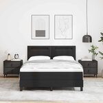 vidaXL Cadre de lit avec matelas Noir 160 x 200 cm Faux cuir