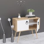 Homemania armoire multi-usage tia 90x40x80 cm blanc et chêne