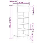 vidaXL Armoire à chaussures Chêne marron 40x36x105cm Bois d'ingénierie