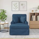 vidaXL Chaise lounge avec jupe Bleu 91 x 157 x 91 cm tissu
