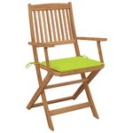 vidaXL Chaises pliables de jardin 2 Pièces avec coussins Bois d'acacia