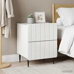 vidaXL Cabinet de chevet 2 Pièces Blanc brillant 43 x 34 5 x 49 5 cm