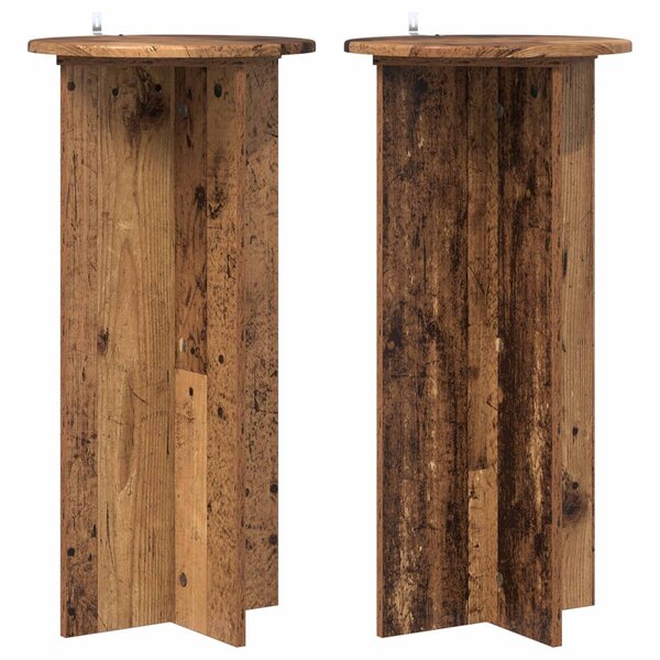 vidaXL Support de Plante 2 pièces Bois ancien 40 x 40 x 80 cm