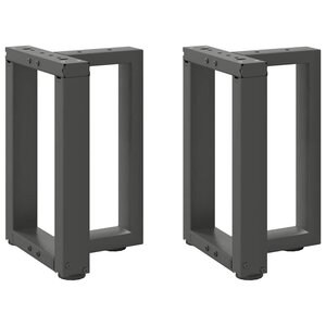 vidaXL Pieds de table basse en T 2 pièces Anthracite 38 x 25 x (42-43) cm Acier