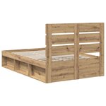 vidaXL Cadre de lit Chêne artisan 120 x 200 cm Bois de pin massif