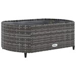 vidaXL Salon de jardin 4 Pièces avec coussins gris résine tressée