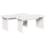 vidaXL Table basse 2 Pièces Blanc 100 x 69 x 35.5 cm Bois massif en pin