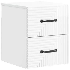 vidaXL Cabinet de chevet mural Blanc brillant 34 5 x 33 x 40 cm