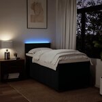 vidaXL Sommier à lattes de lit avec matelas Noir 100x200 cm Tissu