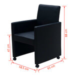 Vidaxl chaises de salle à manger 2 pièces noir similicuir
