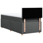 vidaXL Sommier à lattes de lit avec matelas Gris foncé 90x200 cm Tissu