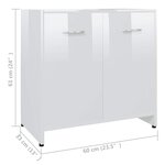 vidaXL Armoire de salle de bain Blanc brillant Bois d'ingénierie