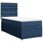 vidaXL Sommier à lattes de lit avec matelas Bleu 100x200 cm Tissu