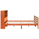 vidaXL Lit bibliothèque sans matelas cire marron 200x200cm bois massif