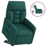vidaXL Fauteuil inclinable électrique vert foncé tissu