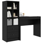 vidaXL Bureau avec rangement 2 Pièces Chêne noir Bois d'ingénierie