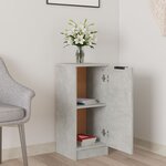 vidaXL Buffet Gris béton 30x30x70 cm Bois d'ingénierie