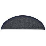 vidaXL Tapis d'escalier 30 pièces 56 x 17 x 3 cm Gris foncé et bleu Demi-rond