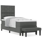 vidaXL Lit Box Spring avec Matelas & Banc Gris Foncé 80x200 cm Tissu