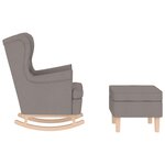 vidaXL Chaise à bascule avec repose-pied Taupe Tissu