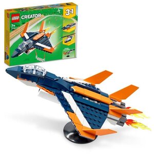 Lego 31126 creator 3 en 1 l'avion supersonique  se transforme en hélicoptere et en bateau  pour enfants de 7 ans et plus