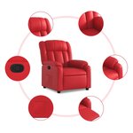 vidaXL Fauteuil inclinable Rouge Similicuir