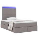 vidaXL Lit avec rangement et LED Taupe 120 x 200 cm Polyester