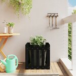 vidaXL Jardinière avec design de clôture noir 50x50x50 cm pin massif