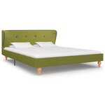 vidaXL Cadre de lit Vert Tissu 135x190 cm