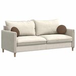 vidaXL Coussins de siège 2 Pièces Marron Ø30 x 13 cm tissu