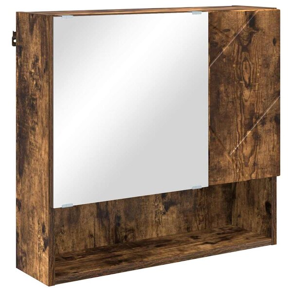 vidaXL Armoire Miroir Chêne fumé 59 x 17 x 55 cm Bois d'ingénierie