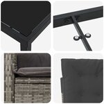 vidaXL Ensemble de salle à manger pour jardin 7 Pièces Gris polyrotin
